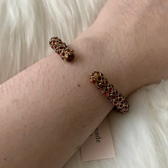 KATE SPADE Adorables Ruby Crystal Flex Cuff Bangle - Picture 2 of 3